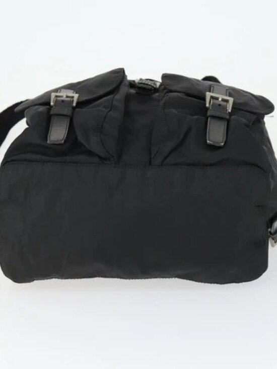 PRADA Backpack Nylon Black Silver Auth 171402 main image 4